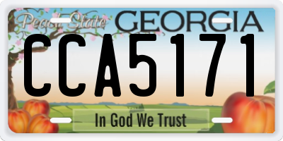 GA license plate CCA5171