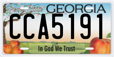 GA license plate CCA5191