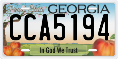 GA license plate CCA5194