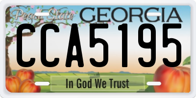 GA license plate CCA5195