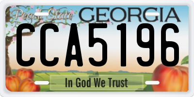 GA license plate CCA5196