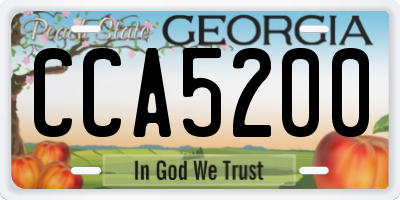 GA license plate CCA5200