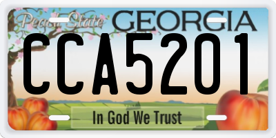 GA license plate CCA5201