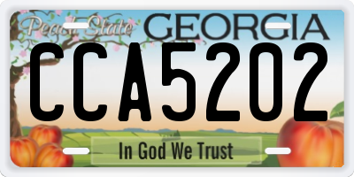 GA license plate CCA5202