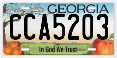 GA license plate CCA5203