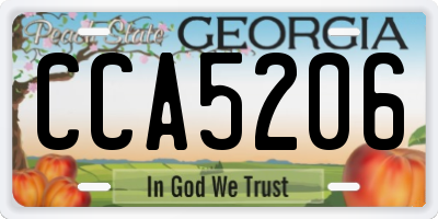 GA license plate CCA5206