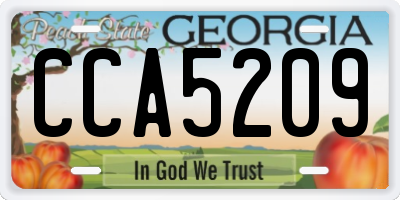GA license plate CCA5209