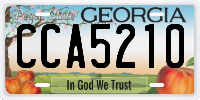 GA license plate CCA5210
