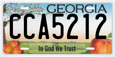 GA license plate CCA5212