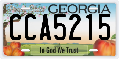 GA license plate CCA5215