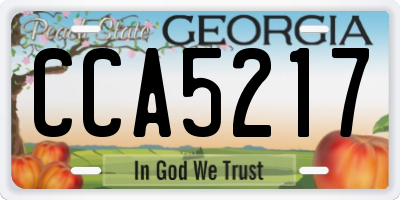 GA license plate CCA5217