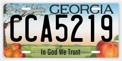 GA license plate CCA5219