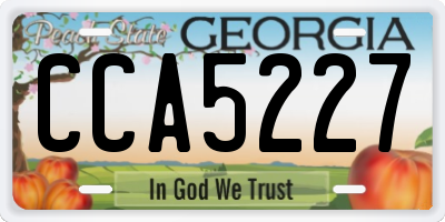 GA license plate CCA5227