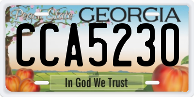 GA license plate CCA5230