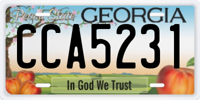 GA license plate CCA5231