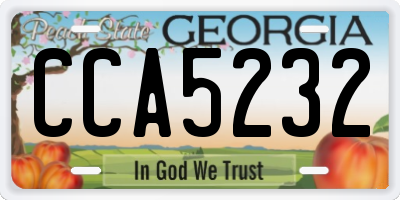 GA license plate CCA5232