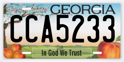 GA license plate CCA5233