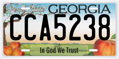 GA license plate CCA5238