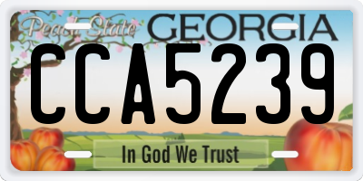 GA license plate CCA5239