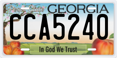 GA license plate CCA5240