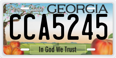 GA license plate CCA5245