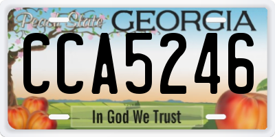 GA license plate CCA5246