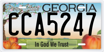 GA license plate CCA5247