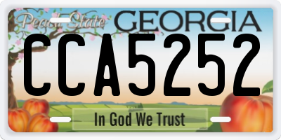 GA license plate CCA5252