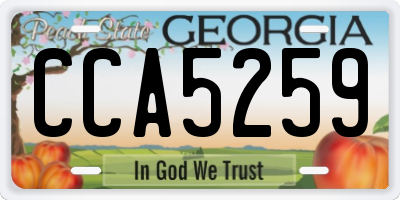GA license plate CCA5259
