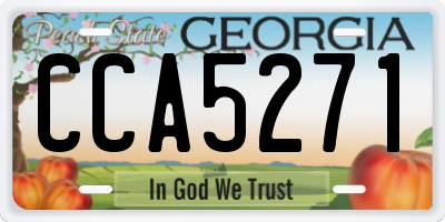 GA license plate CCA5271