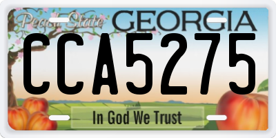 GA license plate CCA5275