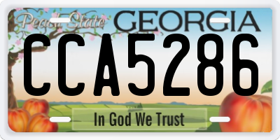GA license plate CCA5286