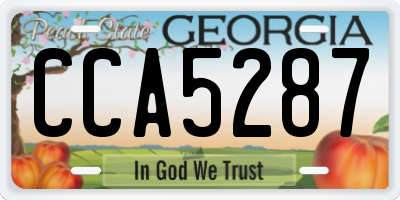GA license plate CCA5287