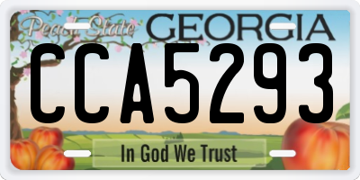 GA license plate CCA5293