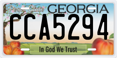 GA license plate CCA5294