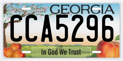 GA license plate CCA5296