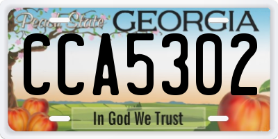 GA license plate CCA5302