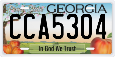 GA license plate CCA5304