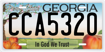 GA license plate CCA5320