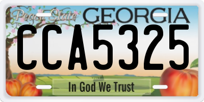 GA license plate CCA5325
