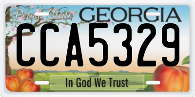 GA license plate CCA5329
