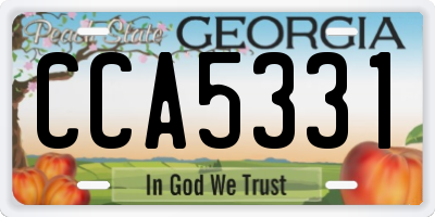 GA license plate CCA5331