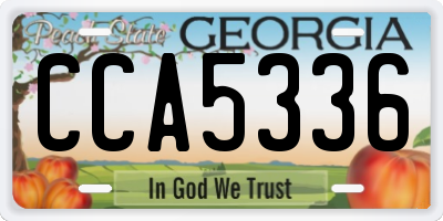 GA license plate CCA5336