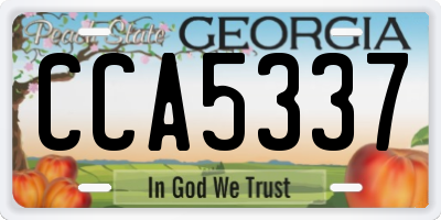 GA license plate CCA5337