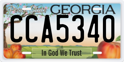 GA license plate CCA5340
