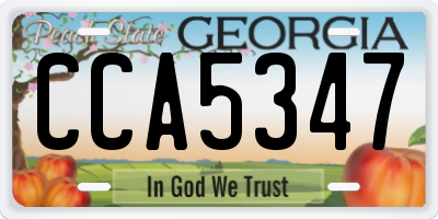 GA license plate CCA5347