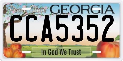 GA license plate CCA5352