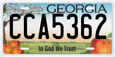 GA license plate CCA5362