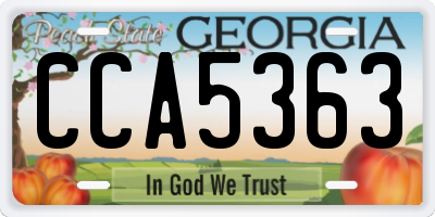 GA license plate CCA5363