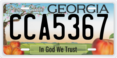 GA license plate CCA5367
